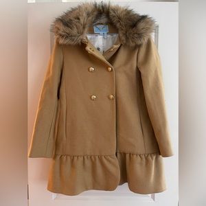 NWOT Draper James wool peacoat with removable fur collar size 8